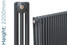 NF3-A-2200-TH - Infinity Anthracite 3 Column Radiator 4 Sections H2200mm X W208mm NF3-A-2200-TH - Infinity Anthracite 3 Column Radiator 4 Sections H2200mm X W208mm